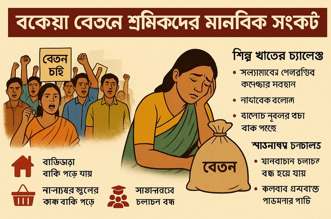 বকেয়া বেতনে শ্রমিকদের মানবিক সংকট