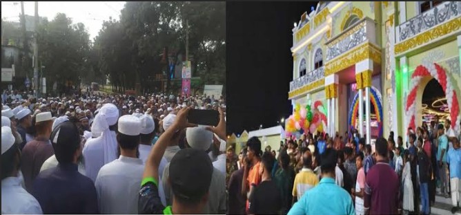 গাজীপুরে বাণিজ্য মেলা বন্ধের দাবিতে এলাকাবাসীর বিক্ষোভ, অবরোধ