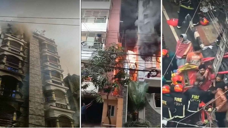 উত্তরায় আবাসিক ভবনে আগুন : মৃত্যু বেড়ে ৬