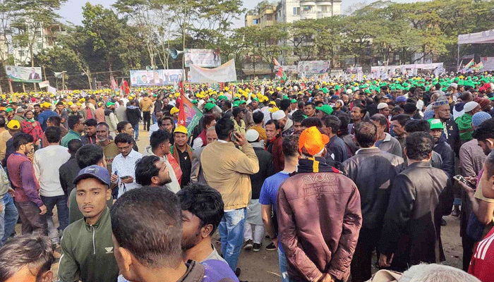 জনসভা উপলক্ষে জনসমুদ্রে পরিণত সিলেট আলিয়া মাঠ